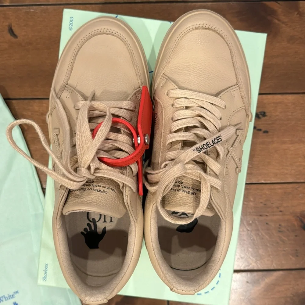 Off-White Low Vulcanized Calf Leather Sneakers in Sand - Picture 13 of 16